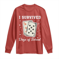 I Survived 67 Days Of School Long Sleeve Shirt Playing Cards Meme - Wonder Print Shop