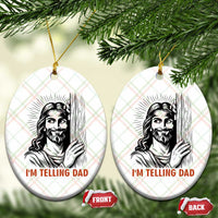 Funny Jesus Christian Meme Ceramic Ornament I Am Telling Dad