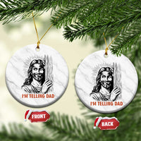 Funny Jesus Christian Meme Ceramic Ornament I Am Telling Dad