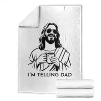 Funny Jesus Meme Throw Blanket I Am Telling Dad
