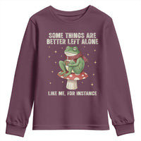 Funny Frog Sarcastic Youth Sweatshirt Some Things Are Better Left Alone