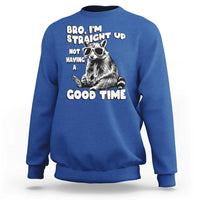 Funny Raccon Sarcastic Sweatshirt Bro I Am Straight Up Not Even Having A Good Time