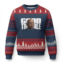 John Lewis Quote Affrican American Ugly Christmas Sweater Black History Good Trouble