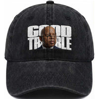 John Lewis Quote Affrican American Washed Cotton Baseball Cap Black History Good Trouble