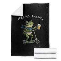 Funny Frog Anti ICE Political Protest Throw Blanket Ice? No Thanks