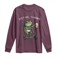 Funny Frog Anti ICE Political Protest Long Sleeve Shirt Ice? No Thanks