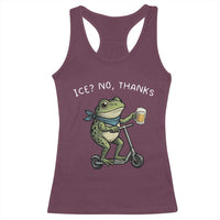 Funny Frog Anti ICE Political Protest Racerback Tank Top Ice? No Thanks