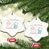 Funny Cat Anti ICE Political Protest Ceramic Ornament Ice? No Thanks