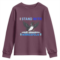 I Stand With Minneapolis Youth Sweatshirt Loon Minnesota Resist Anti ICE Immigration Protest