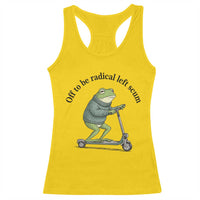 Funny Frog Anti ICE Political Protest Racerback Tank Top Off To Be Radical Left Scum