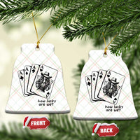 How Lucky Are We Ceramic Ornament Funny Western Cowgirl Rodeo Playing Card