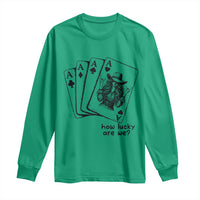 How Lucky Are We Long Sleeve Shirt Funny Western Cowgirl Rodeo Playing Card