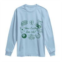 How Lucky Are We Long Sleeve Shirt Irish Shamrock Horseshoe St Patricks Day
