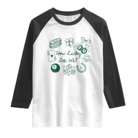 How Lucky Are We Raglan Shirt Irish Shamrock Horseshoe St Patricks Day