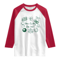 How Lucky Are We Raglan Shirt Irish Shamrock Horseshoe St Patricks Day