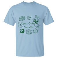 How Lucky Are We T Shirt Irish Shamrock Horseshoe St Patricks Day