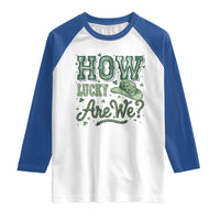 How Lucky Are We Raglan Shirt Cowboy Western St Patrick's Day