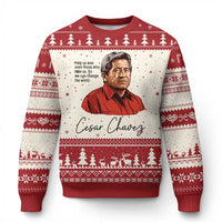 Cesar Chavez Quote Ugly Christmas Sweater 31 March Celebration Day