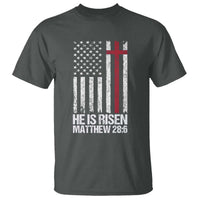 He Is Rise T Shirt Christian American Flag Easter Bible Verse