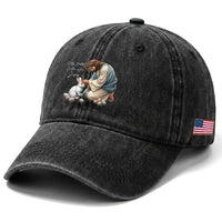 Silly Rabbit Easter Is For Jesus Washed Cotton Baseball Cap Christian Easter Religious