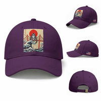 San Francisco Cat Baseball Cap Vintage Japanese Anime Kawaii Cat Sunset