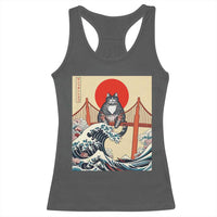 San Francisco Cat Racerback Tank Top Vintage Japanese Anime Kawaii Cat Sunset