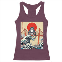 San Francisco Cat Racerback Tank Top Vintage Japanese Anime Kawaii Cat Sunset