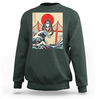 San Francisco Cat Sweatshirt Vintage Japanese Anime Kawaii Cat Sunset