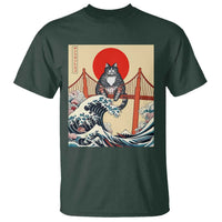 San Francisco Cat T Shirt Vintage Japanese Anime Kawaii Cat Sunset
