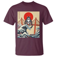 San Francisco Cat T Shirt Vintage Japanese Anime Kawaii Cat Sunset