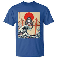 San Francisco Cat T Shirt Vintage Japanese Anime Kawaii Cat Sunset