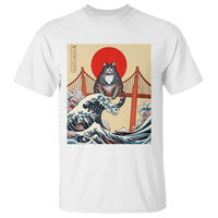 San Francisco Cat T Shirt Vintage Japanese Anime Kawaii Cat Sunset