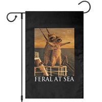 Vintage Feral At Sea Cruise Garden Flag Funny Raccoon Parody Movie
