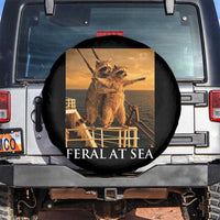 Vintage Feral At Sea Cruise Spare Tire Cover Funny Raccoon Parody Movie