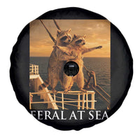 Vintage Feral At Sea Cruise Spare Tire Cover Funny Raccoon Parody Movie