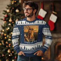 Vintage Feral At Sea Cruise Ugly Christmas Sweater Funny Raccoon Parody Movie