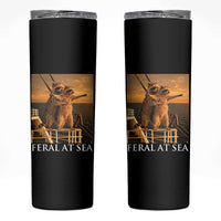 Vintage Feral At Sea Cruise Skinny Tumbler Funny Raccoon Parody Movie