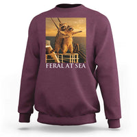 Vintage Feral At Sea Cruise Sweatshirt Funny Raccoon Parody Movie