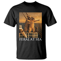 Vintage Feral At Sea Cruise T Shirt Funny Raccoon Parody Movie