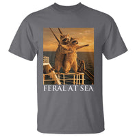 Vintage Feral At Sea Cruise T Shirt Funny Raccoon Parody Movie