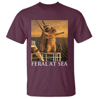 Vintage Feral At Sea Cruise T Shirt Funny Raccoon Parody Movie