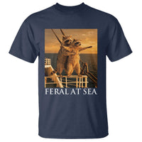 Vintage Feral At Sea Cruise T Shirt Funny Raccoon Parody Movie
