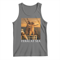 Vintage Feral At Sea Cruise Tank Top Funny Raccoon Parody Movie