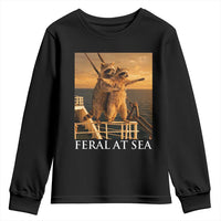Vintage Feral At Sea Cruise Youth Sweatshirt Funny Raccoon Parody Movie