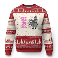 See Ya Soon Raccoon Ugly Christmas Sweater Funny Last Day Of School