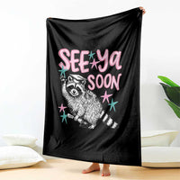 Funny Raccoon Graduation Throw Blanket Senior Grad 2026 See Ya Soon