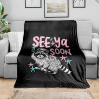 Funny Raccoon Graduation Throw Blanket Senior Grad 2026 See Ya Soon