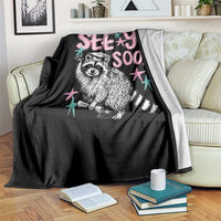 Funny Raccoon Graduation Throw Blanket Senior Grad 2026 See Ya Soon