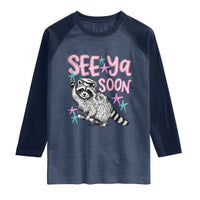 Funny Raccoon Graduation Raglan Shirt Senior Grad 2026 See Ya Soon