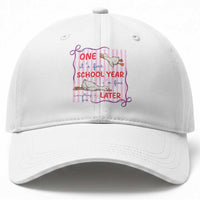 Striped One School Year Later Baseball Cap Funny Goose Teacher Summer
